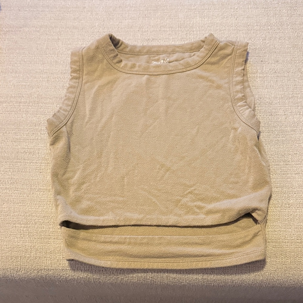 Casual Tan Sleeveless Top
